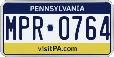 PA license plate MPR0764