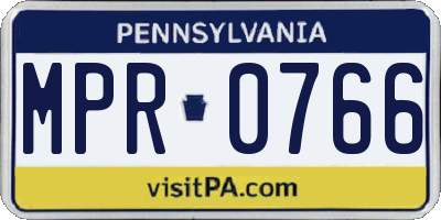 PA license plate MPR0766