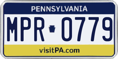 PA license plate MPR0779