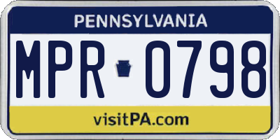 PA license plate MPR0798