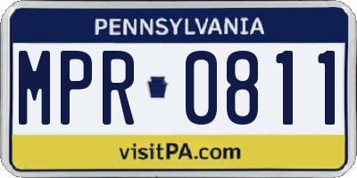 PA license plate MPR0811