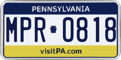 PA license plate MPR0818