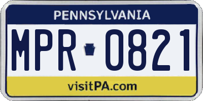 PA license plate MPR0821