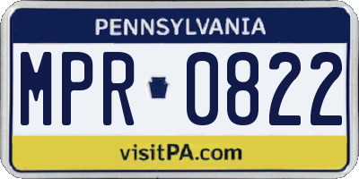 PA license plate MPR0822