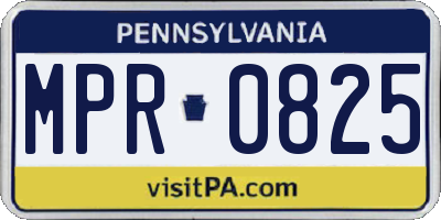 PA license plate MPR0825