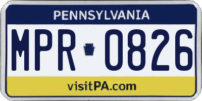 PA license plate MPR0826