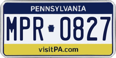 PA license plate MPR0827
