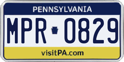 PA license plate MPR0829