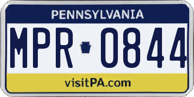 PA license plate MPR0844