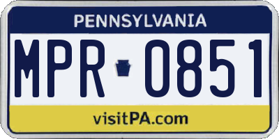 PA license plate MPR0851