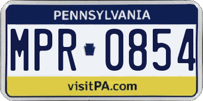 PA license plate MPR0854