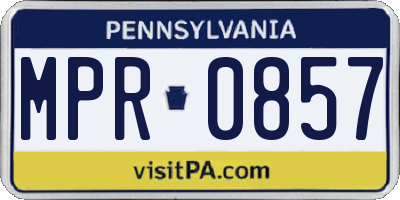PA license plate MPR0857