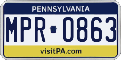 PA license plate MPR0863