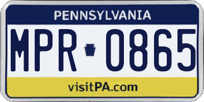 PA license plate MPR0865