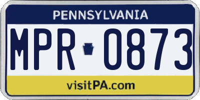 PA license plate MPR0873