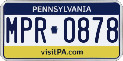 PA license plate MPR0878