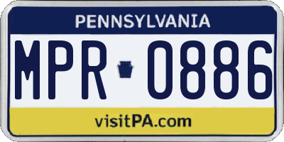 PA license plate MPR0886