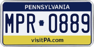 PA license plate MPR0889
