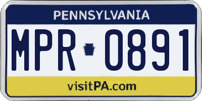 PA license plate MPR0891