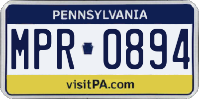 PA license plate MPR0894