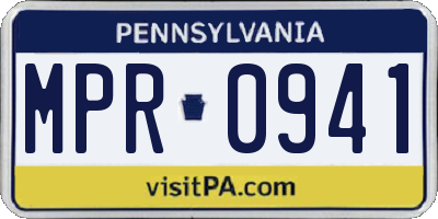 PA license plate MPR0941