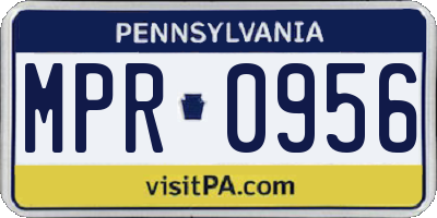 PA license plate MPR0956