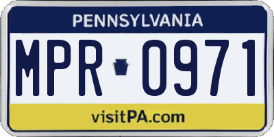 PA license plate MPR0971