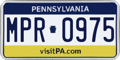 PA license plate MPR0975