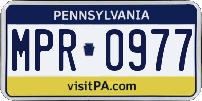 PA license plate MPR0977