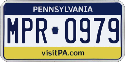 PA license plate MPR0979