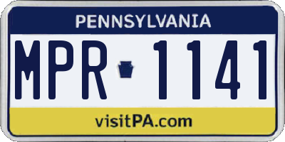 PA license plate MPR1141