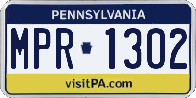 PA license plate MPR1302