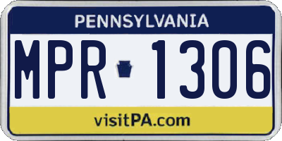 PA license plate MPR1306