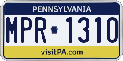 PA license plate MPR1310