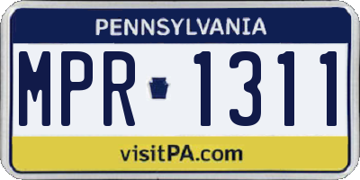 PA license plate MPR1311