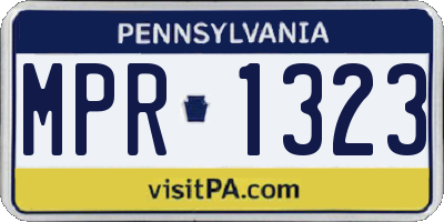 PA license plate MPR1323