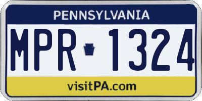 PA license plate MPR1324