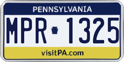 PA license plate MPR1325