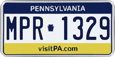 PA license plate MPR1329