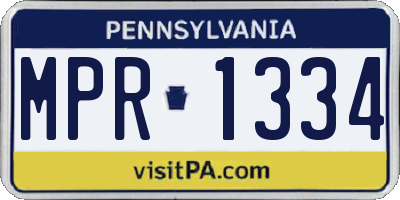 PA license plate MPR1334
