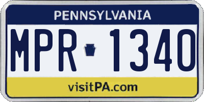 PA license plate MPR1340