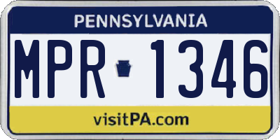PA license plate MPR1346