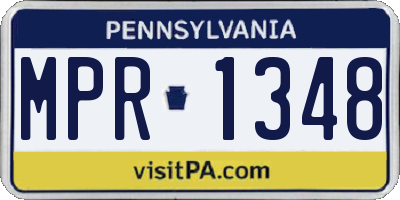 PA license plate MPR1348