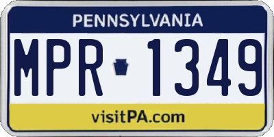 PA license plate MPR1349