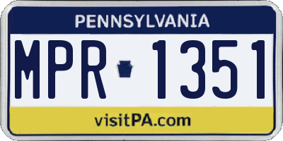 PA license plate MPR1351