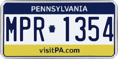 PA license plate MPR1354