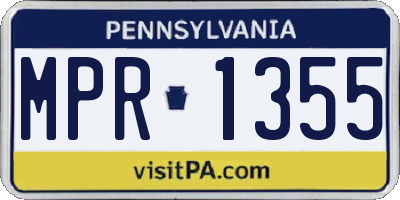 PA license plate MPR1355