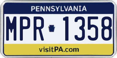 PA license plate MPR1358