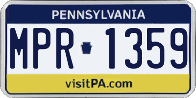 PA license plate MPR1359