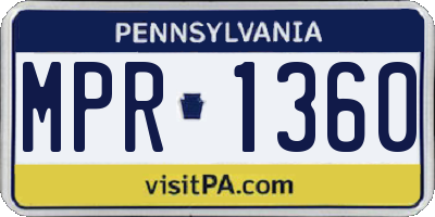 PA license plate MPR1360